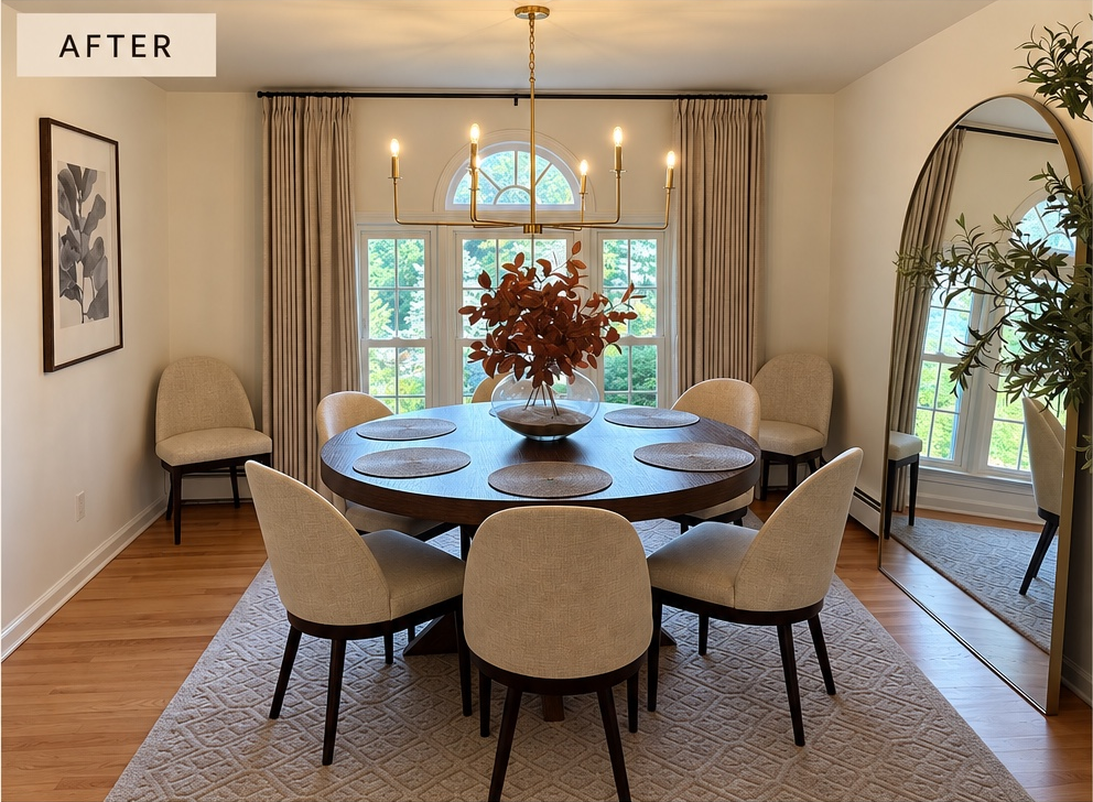 Dining Room Before and After: Modern and Cozy